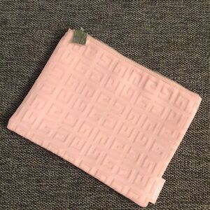Givenchy Pink Nude Small Flat Makeup Pouch Cosmetic Bag Authentic